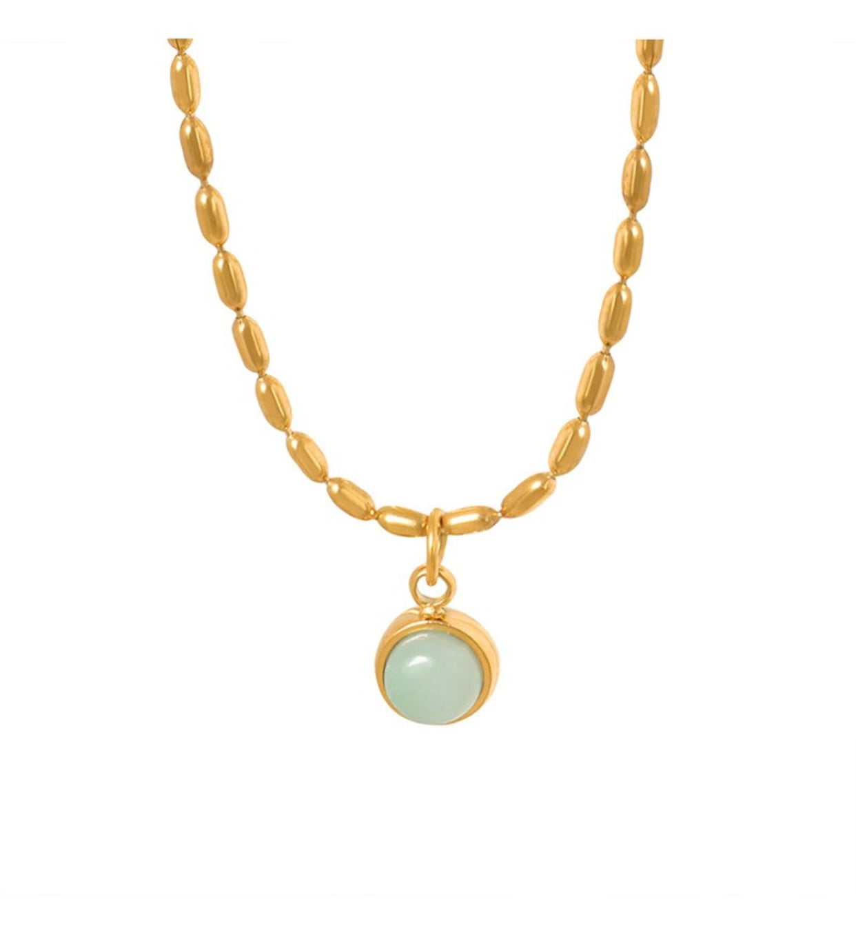 Vintage Natural Stone Beads Chain Necklace