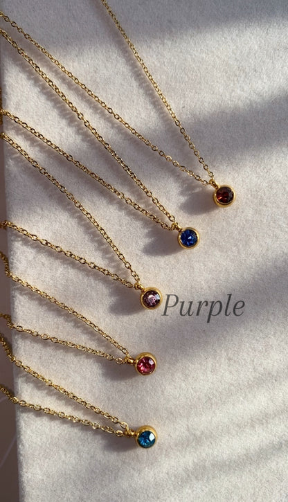 Mini Zircon Stones Necklace 18k Gold Plated