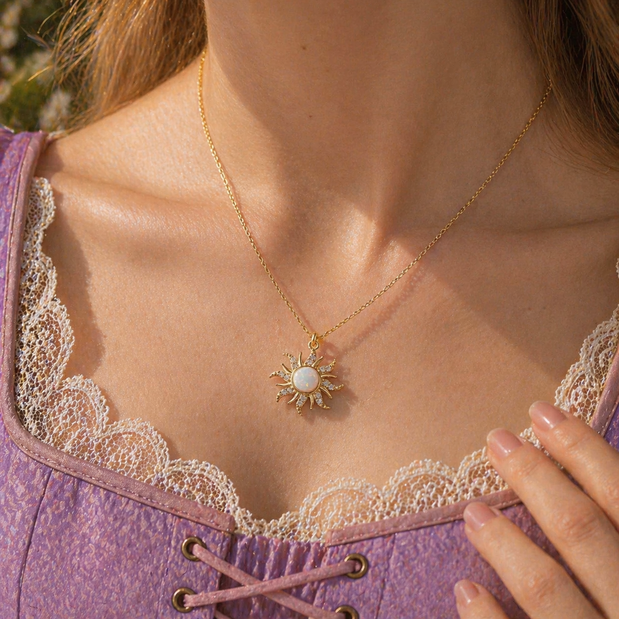 Rapunzel Sun Opal necklace