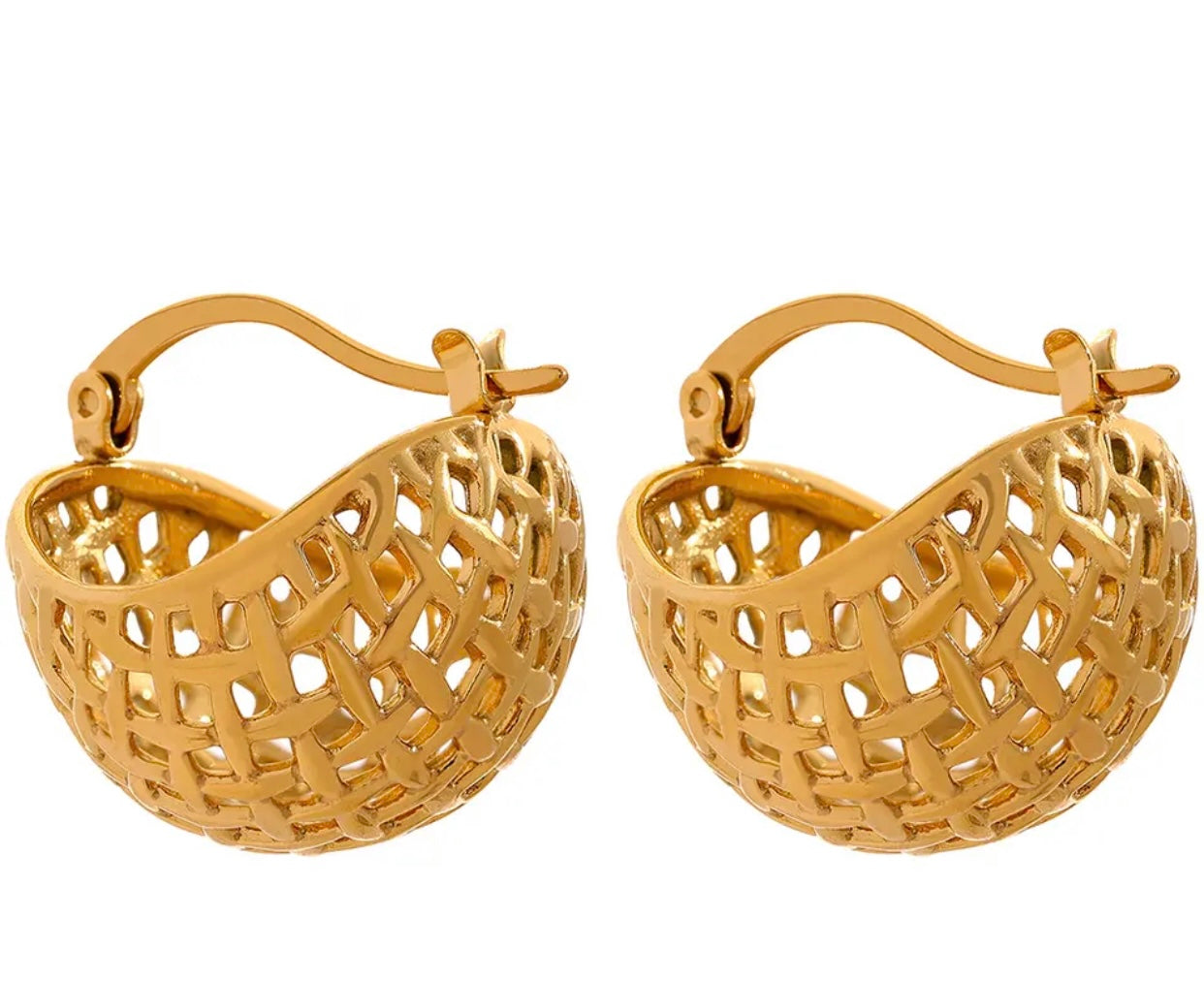 Elise Textured Hoops