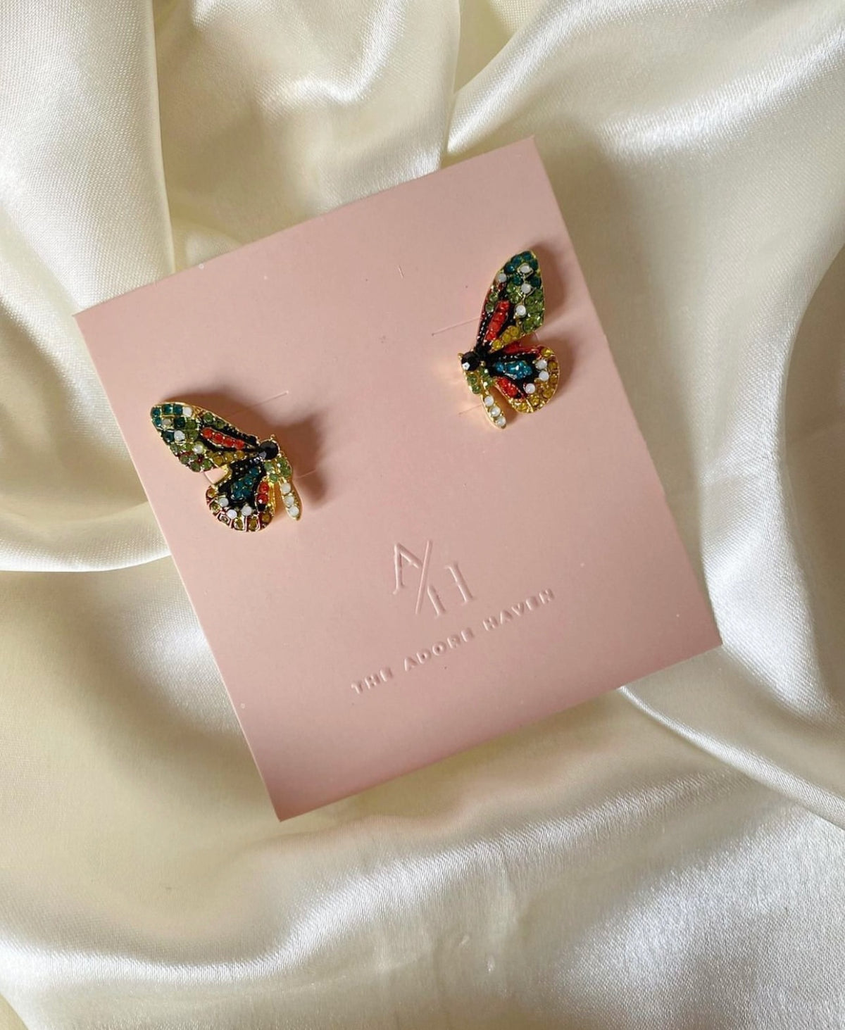 Rainbow bliss zircon Butterfly Studs