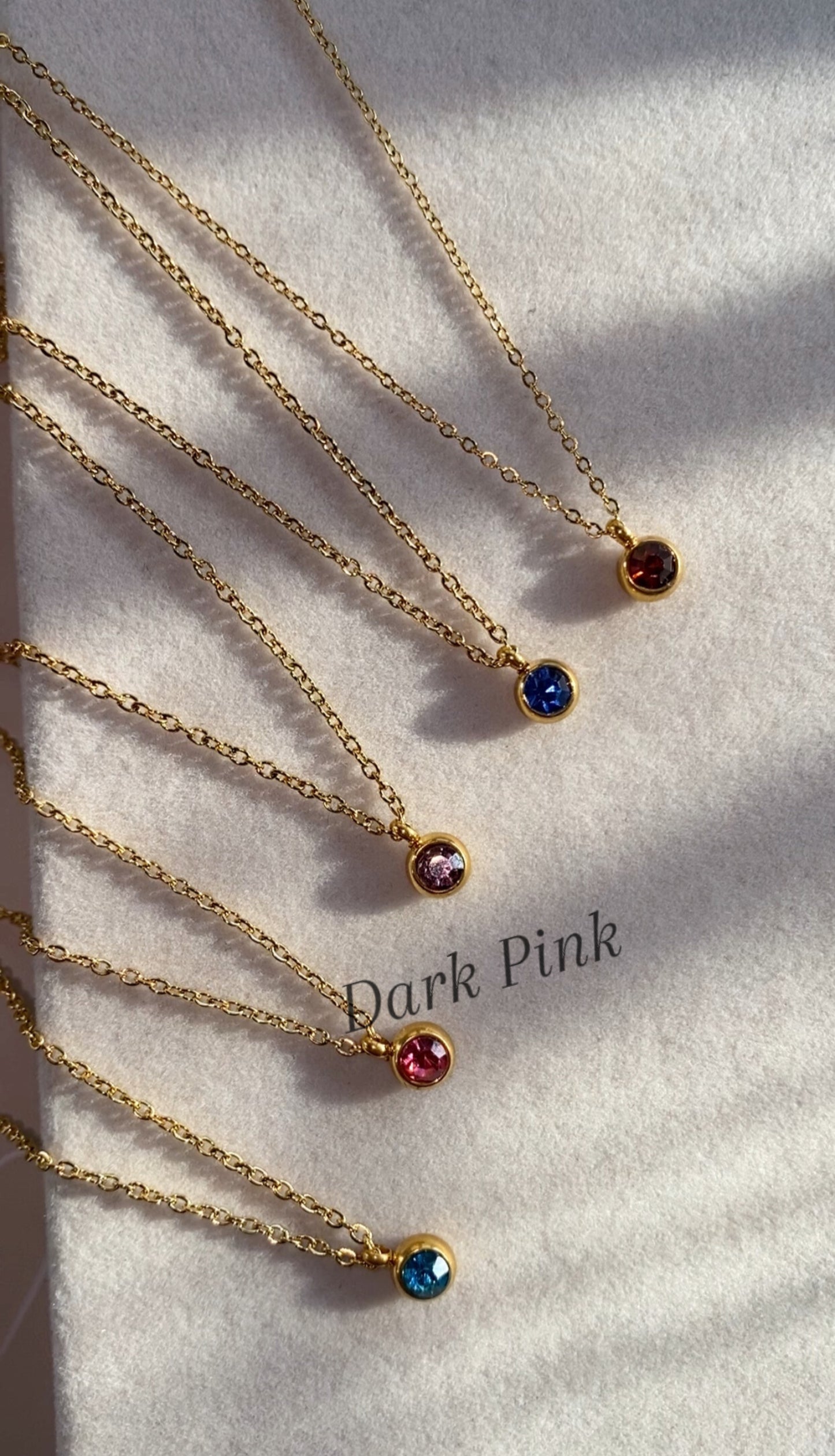 Mini Zircon Stones Necklace 18k Gold Plated