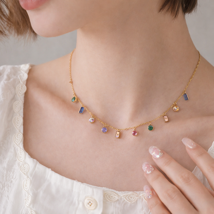Rainbow Confetti Necklace