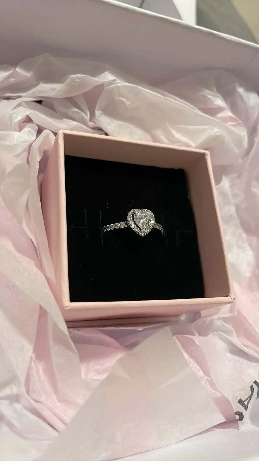 Sparkling Heart Rings